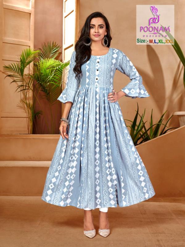 Poonam Crush Print 2 Designer Ethnic Wear Long Kurti 